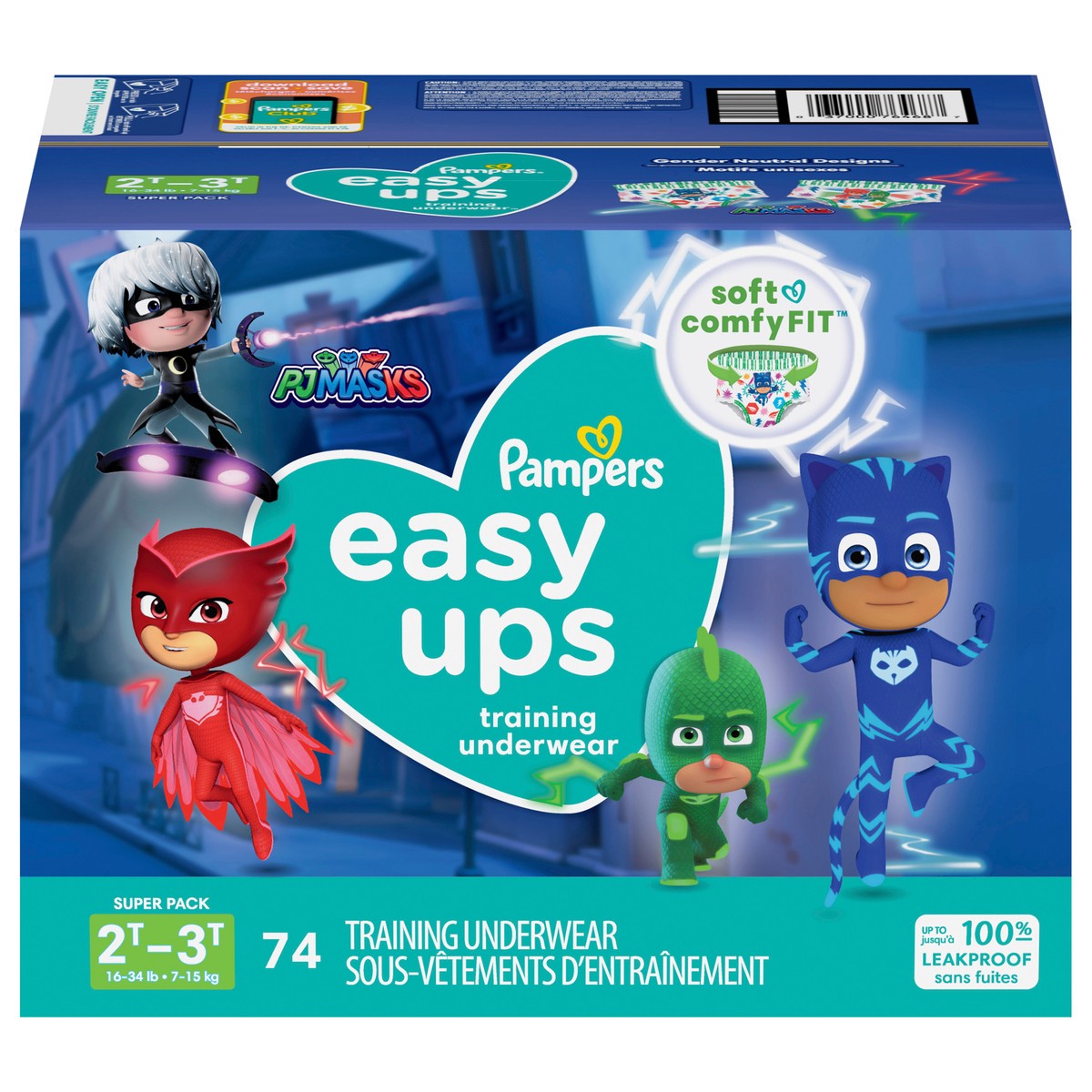 slide 1 of 3, Pampers Easy Ups Training Underwear Boys Size 4 2T-3T 74 Count&nbsp;, 74 ct