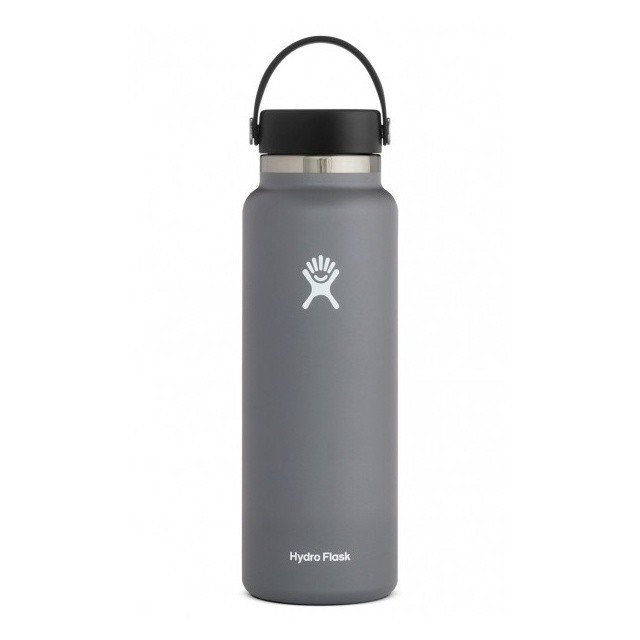 slide 1 of 1, Hydro Flask Wide Mouth Water Bottle With Flex Cap, Stone V2.0, 40 oz