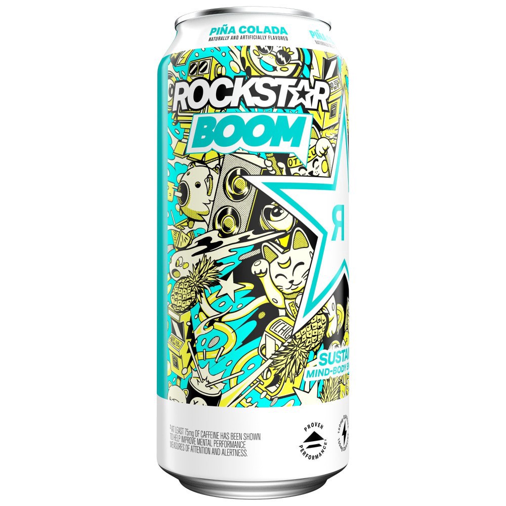 slide 2 of 5, Rockstar Boom Pina Colada 16fz - 16 FZ, 16 fl oz