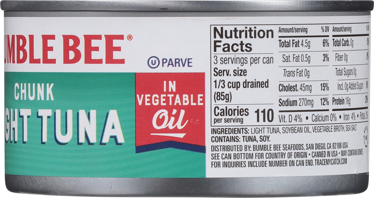 slide 6 of 9, Bumble Bee Light Chunk Tuna in Vegetable Oil 12 oz, 12 oz