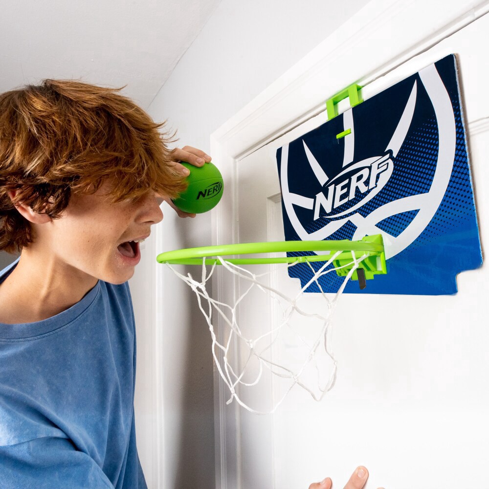 slide 5 of 6, Nerf Nerfoop Mini Over the Door Basketball Hoop Set - Green, 2 ct