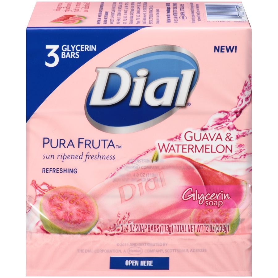 Dial Pura Fruta Guava Watermelon Bar Soap 4 oz Shipt