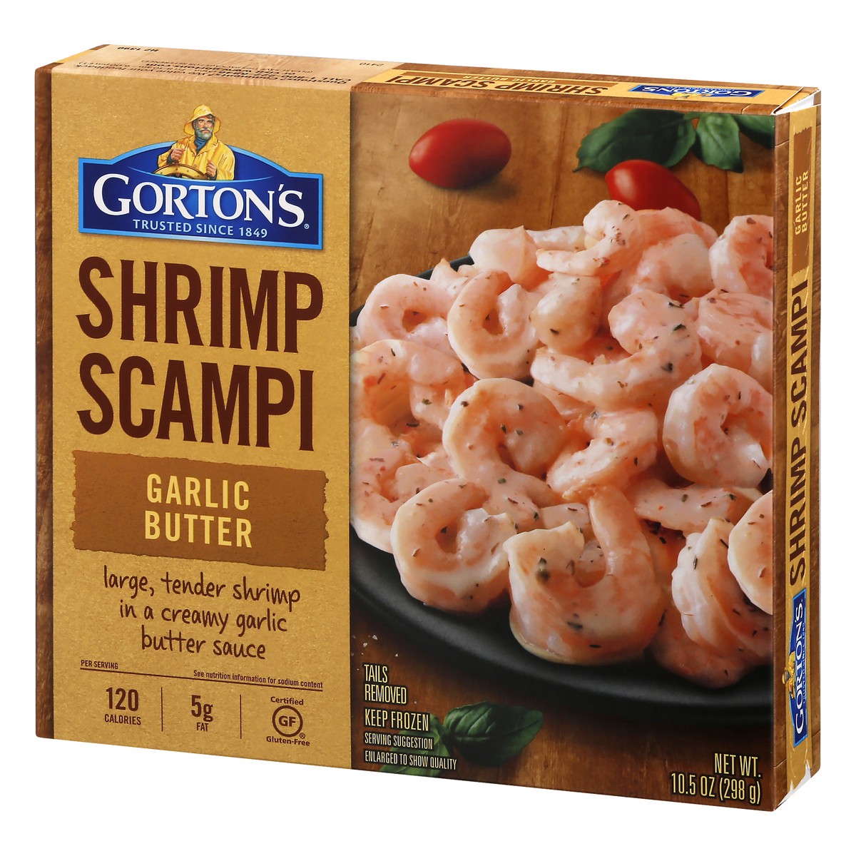 slide 6 of 10, Gorton's Gorton''s Shrimp Scampi with Garlic Butter, Whole, Large Tail-Off Shrimp, Frozen, 10.5 Ounce Package, 10.5 oz