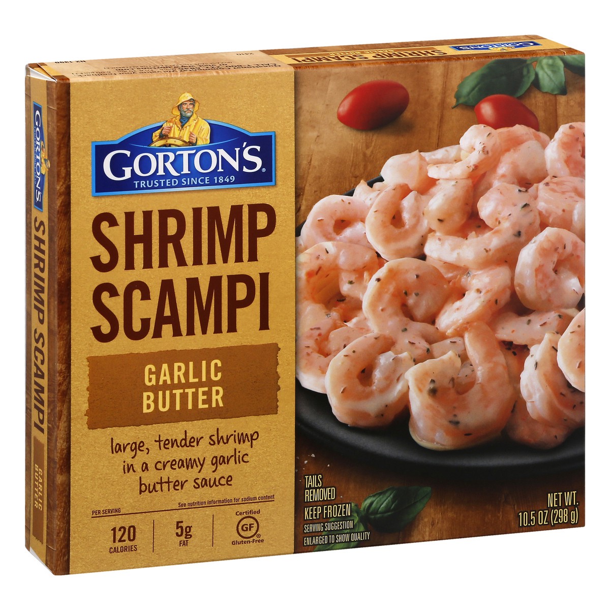 slide 9 of 10, Gorton's Gorton''s Shrimp Scampi with Garlic Butter, Whole, Large Tail-Off Shrimp, Frozen, 10.5 Ounce Package, 10.5 oz