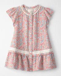 Toddler Girl Organic Cotton Gauze Dress - Meadow Mix Print - 2T