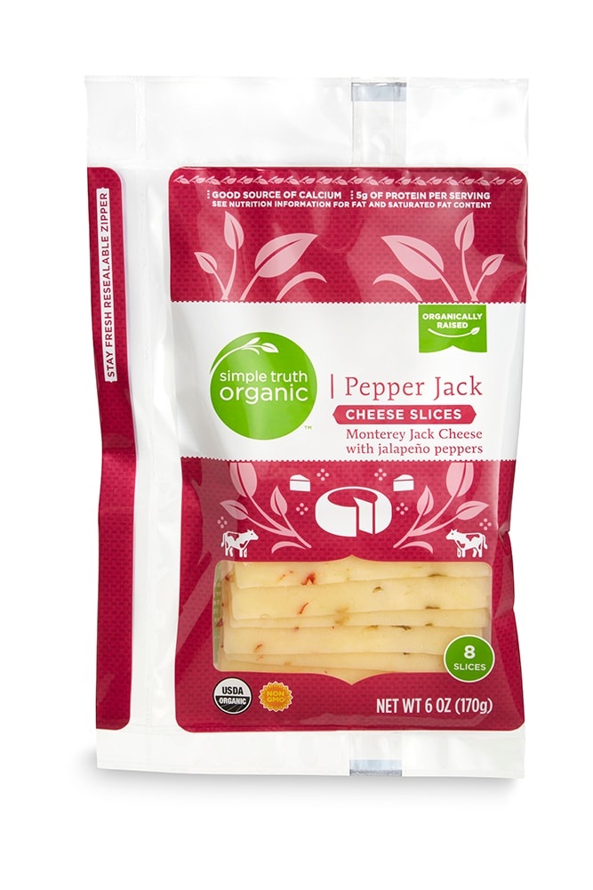 slide 1 of 1, Simple Truth Organic Pepper Jack Cheese Slices, 6 oz