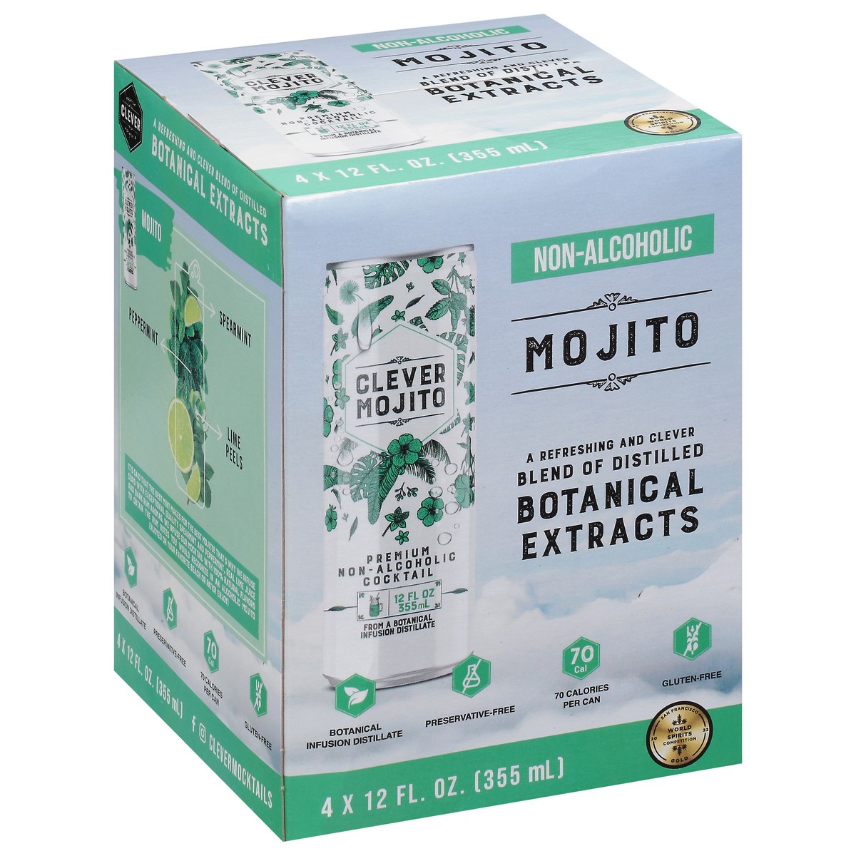 slide 9 of 9, Clever Non Alcoholic Mojito, 4 ct; 12 fl oz