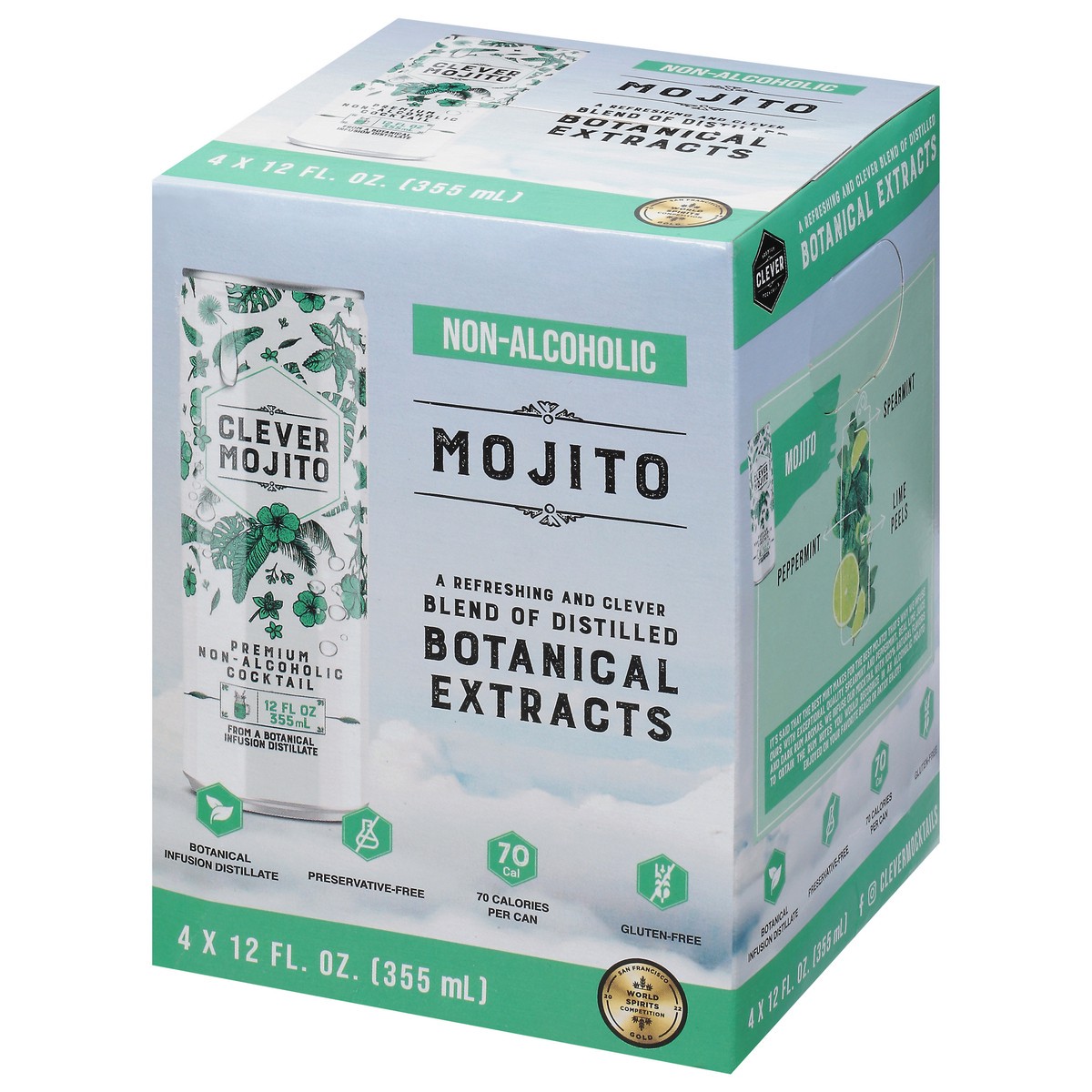 slide 4 of 9, Clever Non Alcoholic Mojito, 4 ct; 12 fl oz