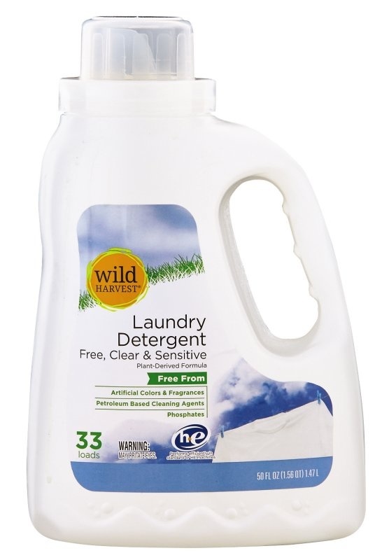 slide 1 of 1, Wild Harvest Free, Clear & Sensitive Laundry Detergent, 50 oz