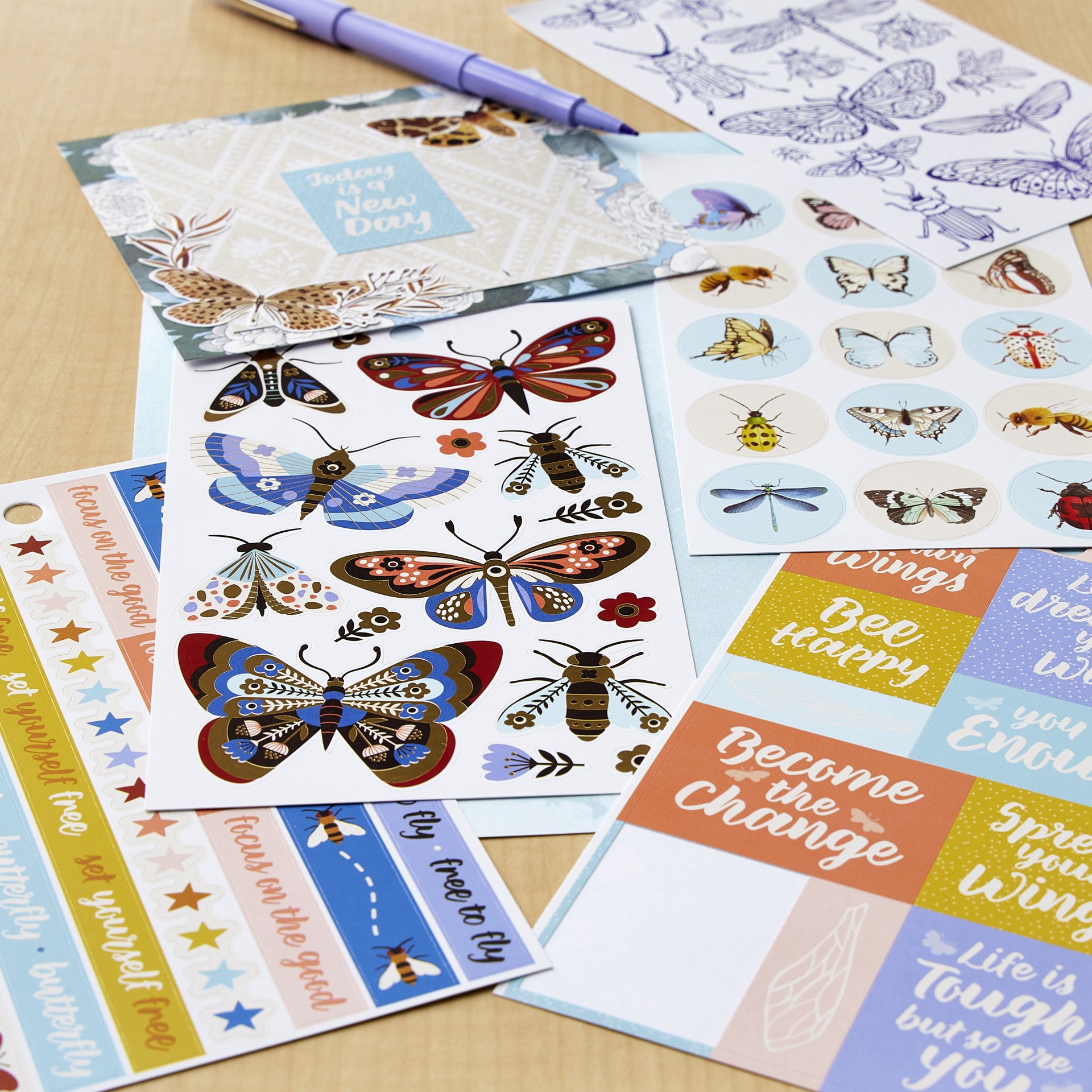 slide 3 of 3, Things With Wings Sticker Book By Recollections, 4 in x 7 in