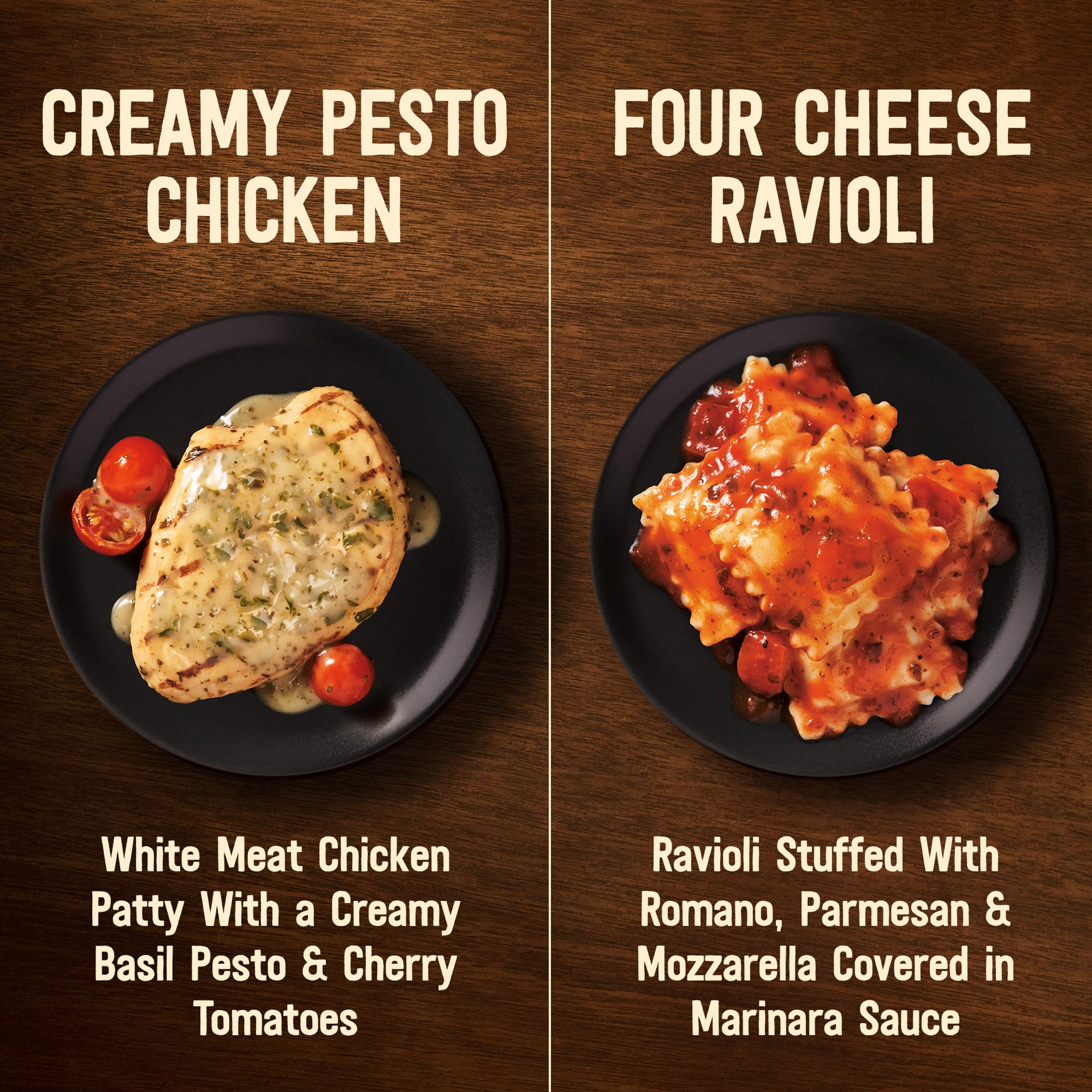 slide 5 of 5, Marie Callender's Duos, Creamy Pesto Chicken & Four Cheese Ravioli, Frozen Meal, 14 oz., 14 oz