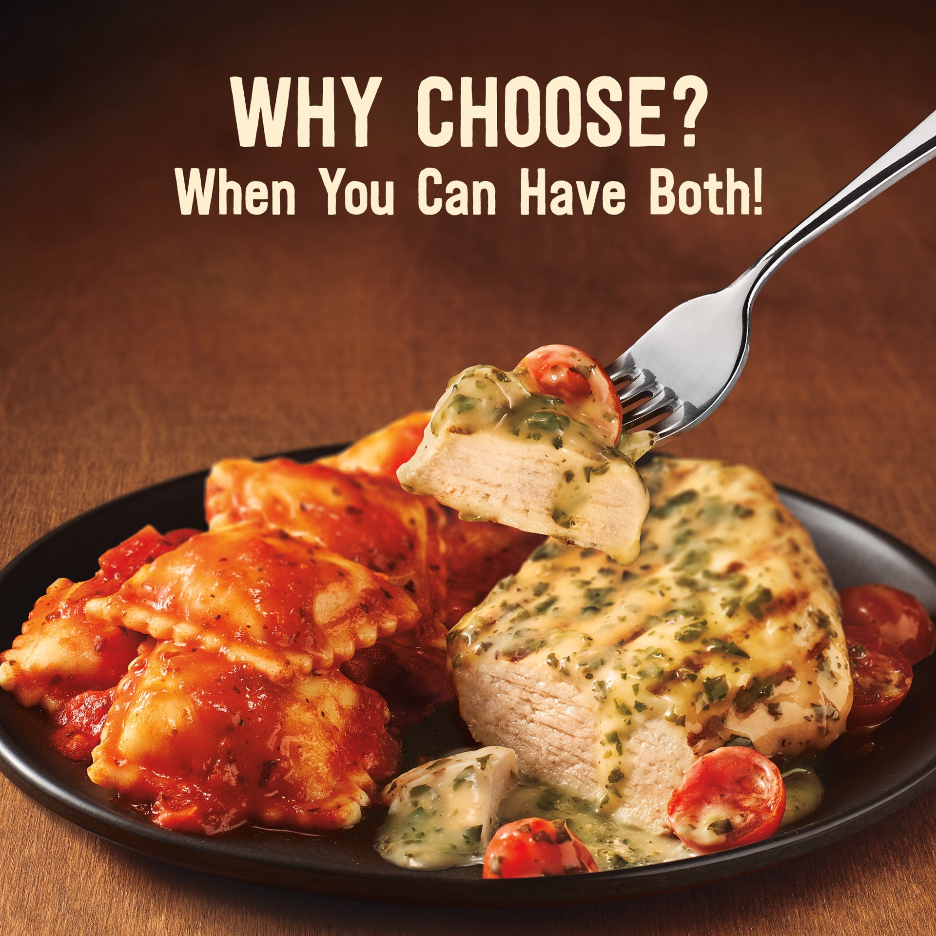 slide 2 of 5, Marie Callender's Duos, Creamy Pesto Chicken & Four Cheese Ravioli, Frozen Meal, 14 oz., 14 oz