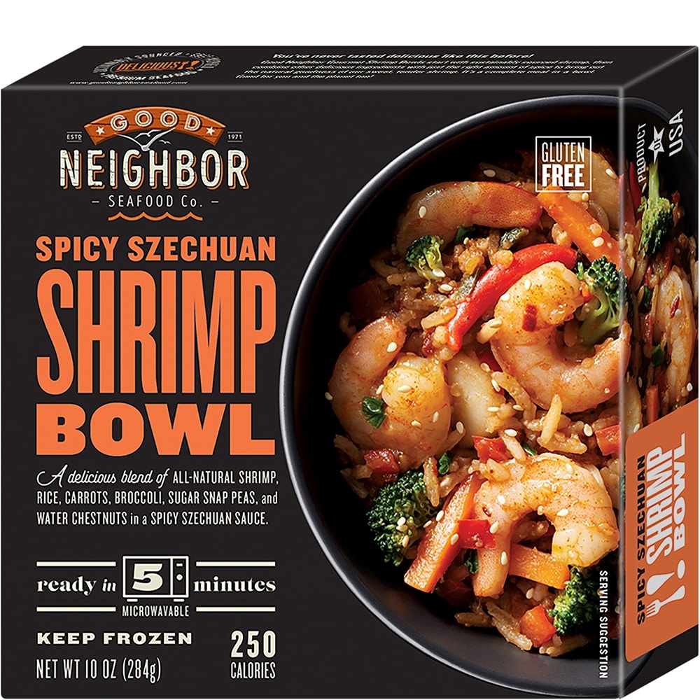 slide 1 of 1, Good Neighbor Seafood Co. Spicy Szechuan Shrimp Bowl Frozen Meal, 10 oz