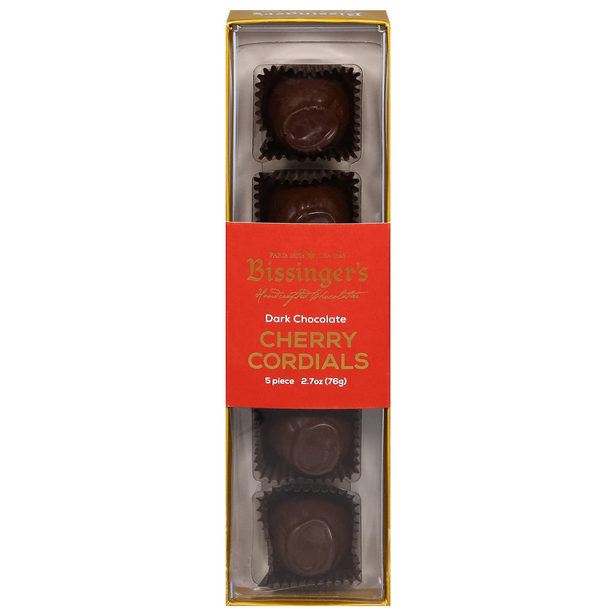 slide 1 of 14, Bissinger's Dark Chocolate Cherry Cordials 5 pc, 5 ct