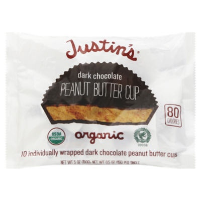 slide 1 of 1, Justin's Organic Milk Chocolate Peanut Butter Cups, 1.4 oz