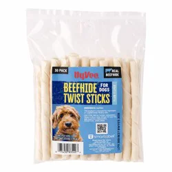 Hy-Vee Beefhide Twist Sticks For Dogs, Plain Flavor