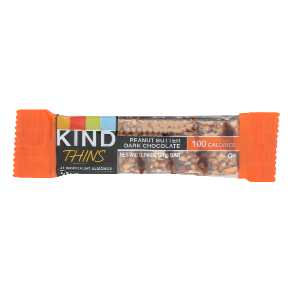 slide 1 of 1, KIND Thins Peanut Butter Dark Chocolate Bar, 0.74 oz