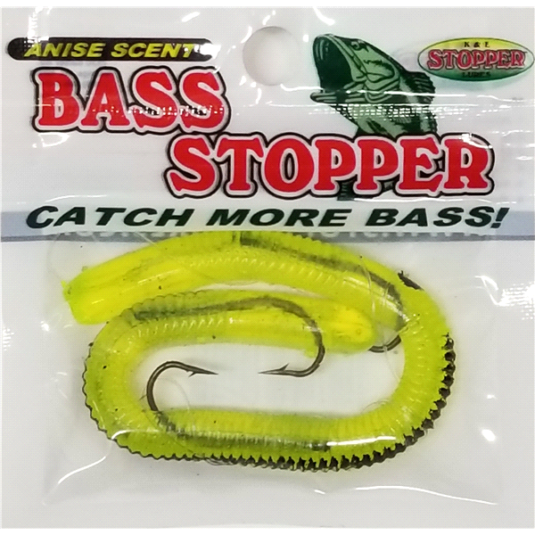 slide 1 of 1, Bass Stopper Regular Chartreuse Black Stripe, 1 ct