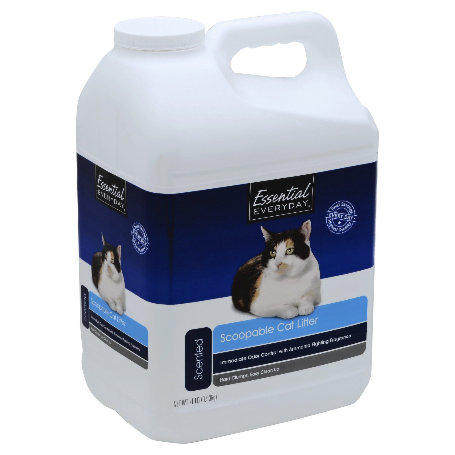 slide 1 of 1, Essential Everyday Scented Scoopable Cat Litter, 21 lb