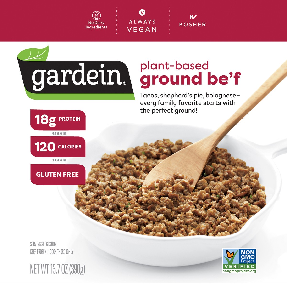 slide 1 of 8, Gardein Plant-Based Ground Be'f 13.7 oz, 13.8 oz