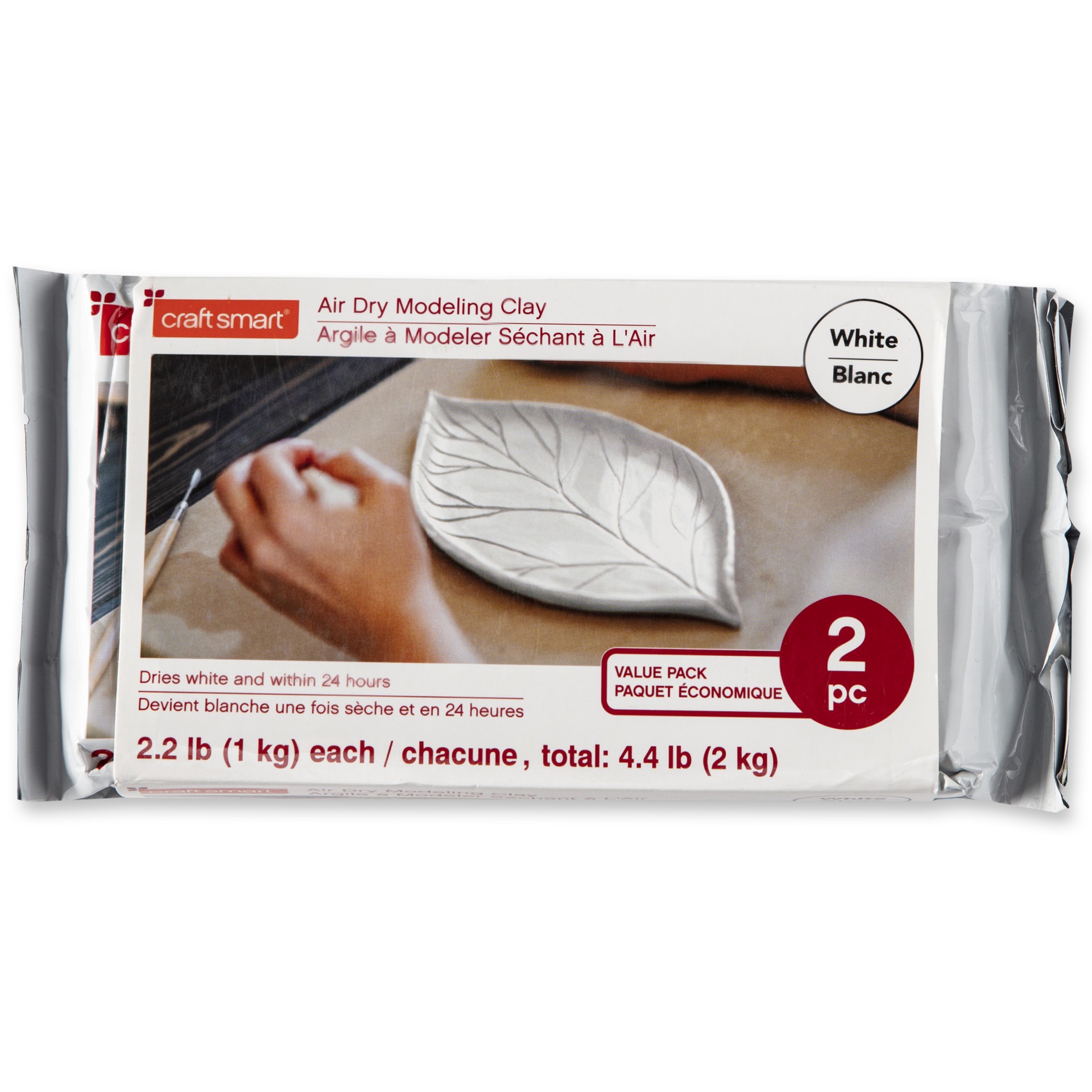 slide 3 of 4, 4.4lb. White Air Modeling Clay By Craft Smart, 4.4 lb