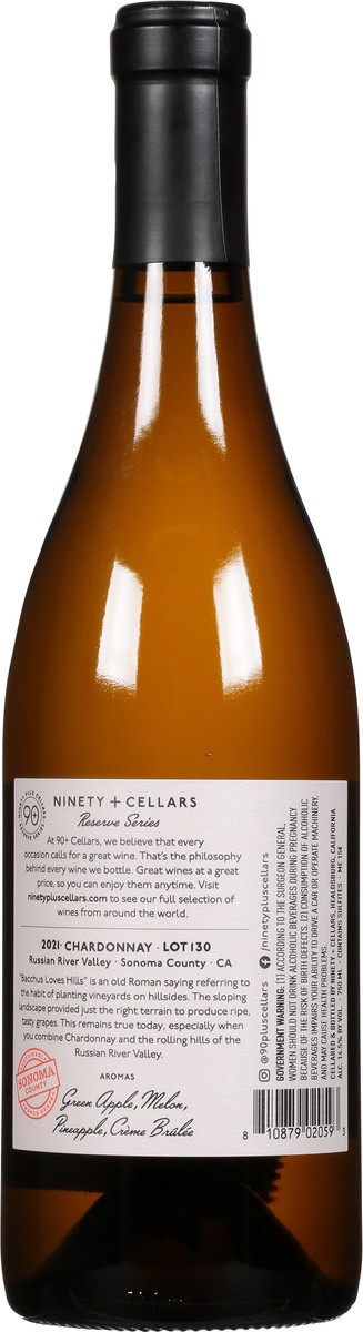 slide 4 of 10, 90+ Cellars Russian River Valley Sonoma County California Lot 130 Chardonnay 750 ml, 750 ml
