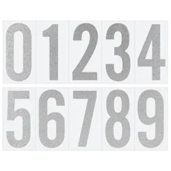 Cosco Reflective Adhesive Numbers, 3"/4", Reflective Silver, Pack of 50 Numbers