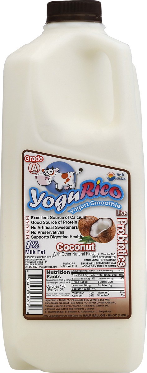 slide 5 of 9, YoguRico Low Fat Drinkable Coconut Yogurt 57 fl oz, 57 fl oz