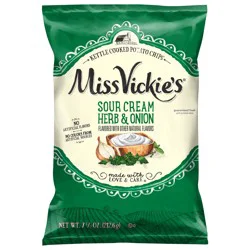Miss Vickie's Kettle Cooked Potato Chips Sour Cream Herb & Onion - 7.5 oz