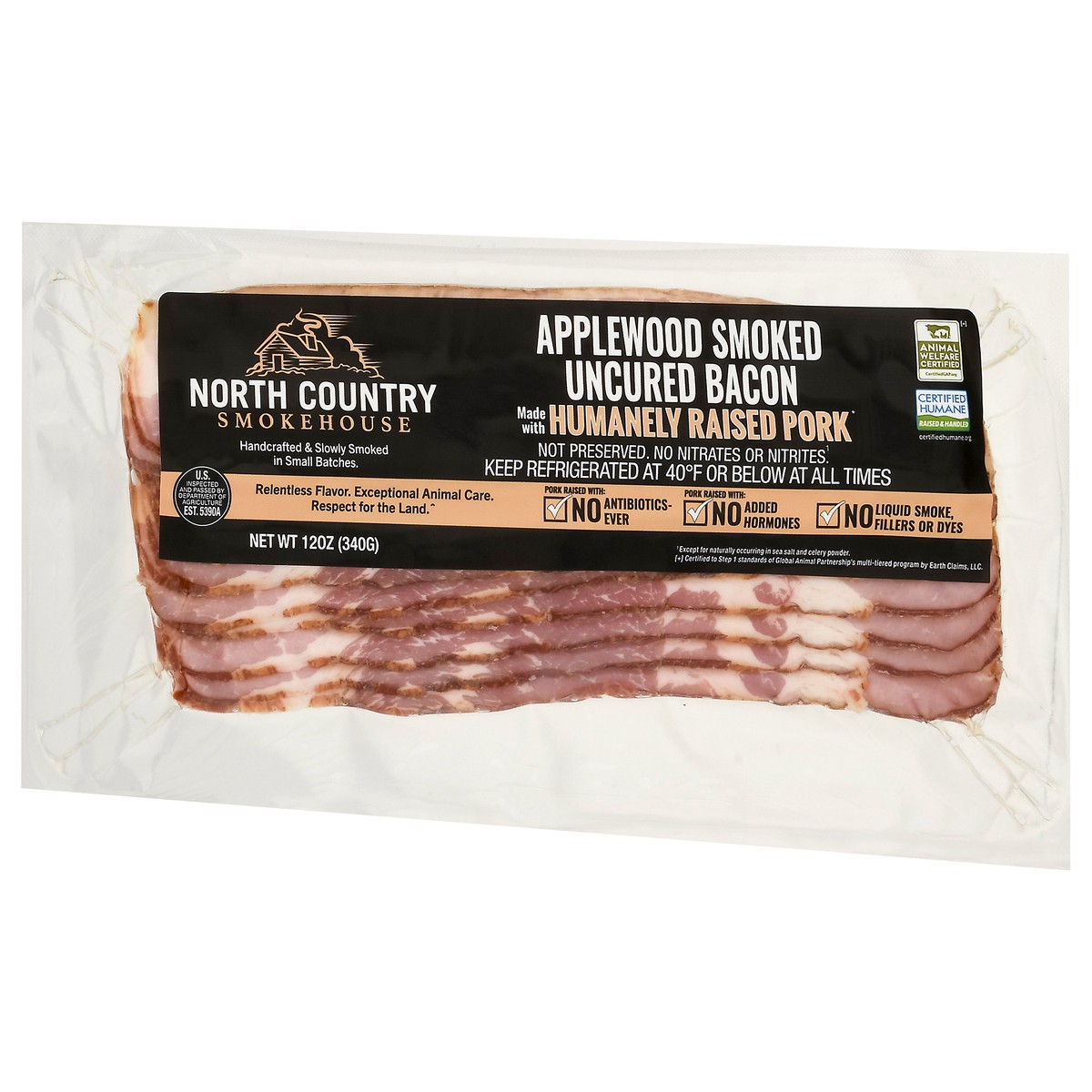 slide 4 of 9, North Country Smokehouse Applewood Smoked Uncured Bacon 12 oz, 12 oz