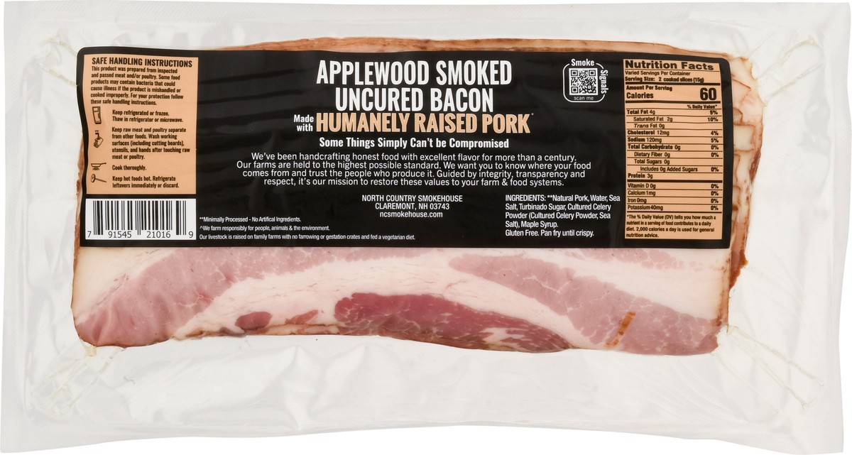 slide 3 of 9, North Country Smokehouse Applewood Smoked Uncured Bacon 12 oz, 12 oz