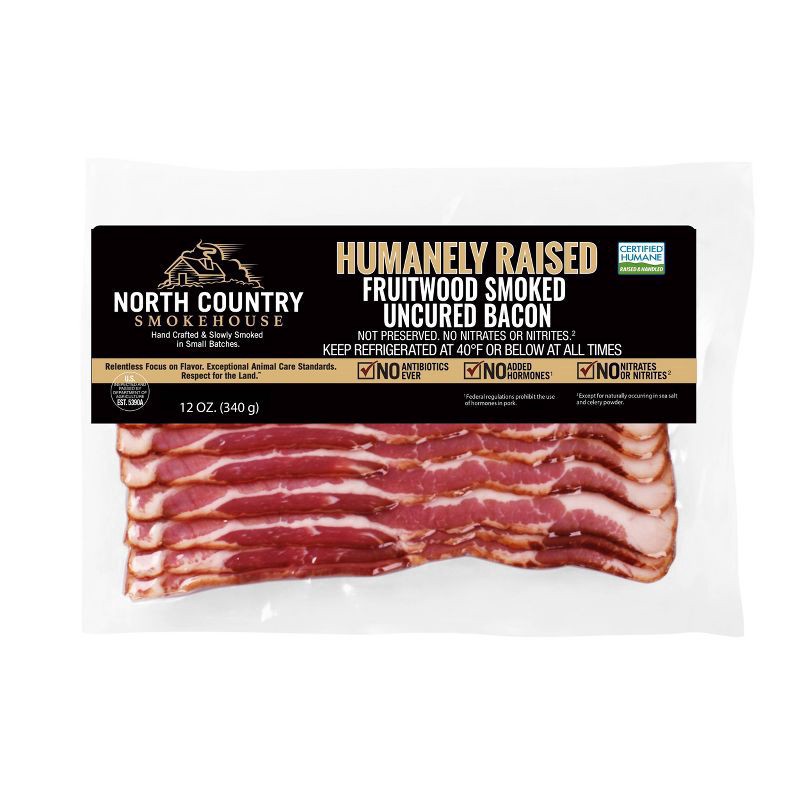 slide 1 of 9, North Country Smokehouse Applewood Smoked Uncured Bacon 12 oz, 12 oz