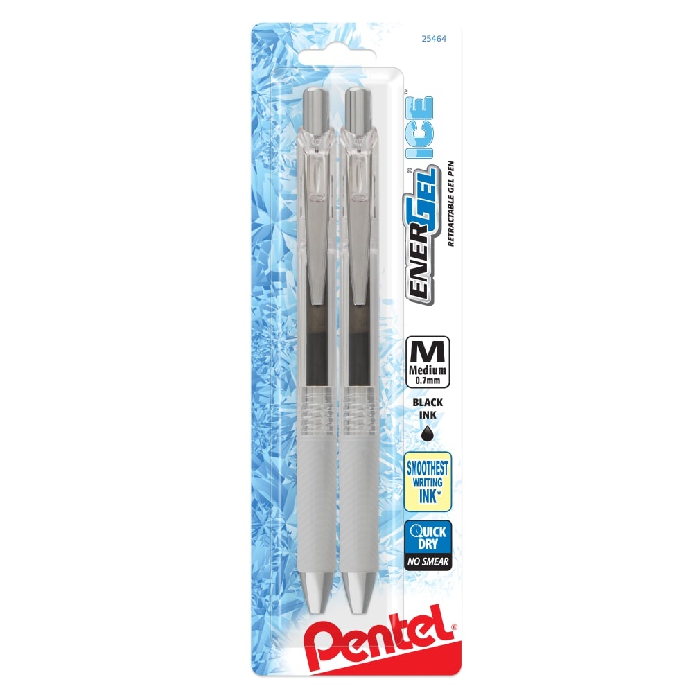 slide 1 of 1, Pentel Energel Ice Retractable Gel Pens - Black, 2 ct