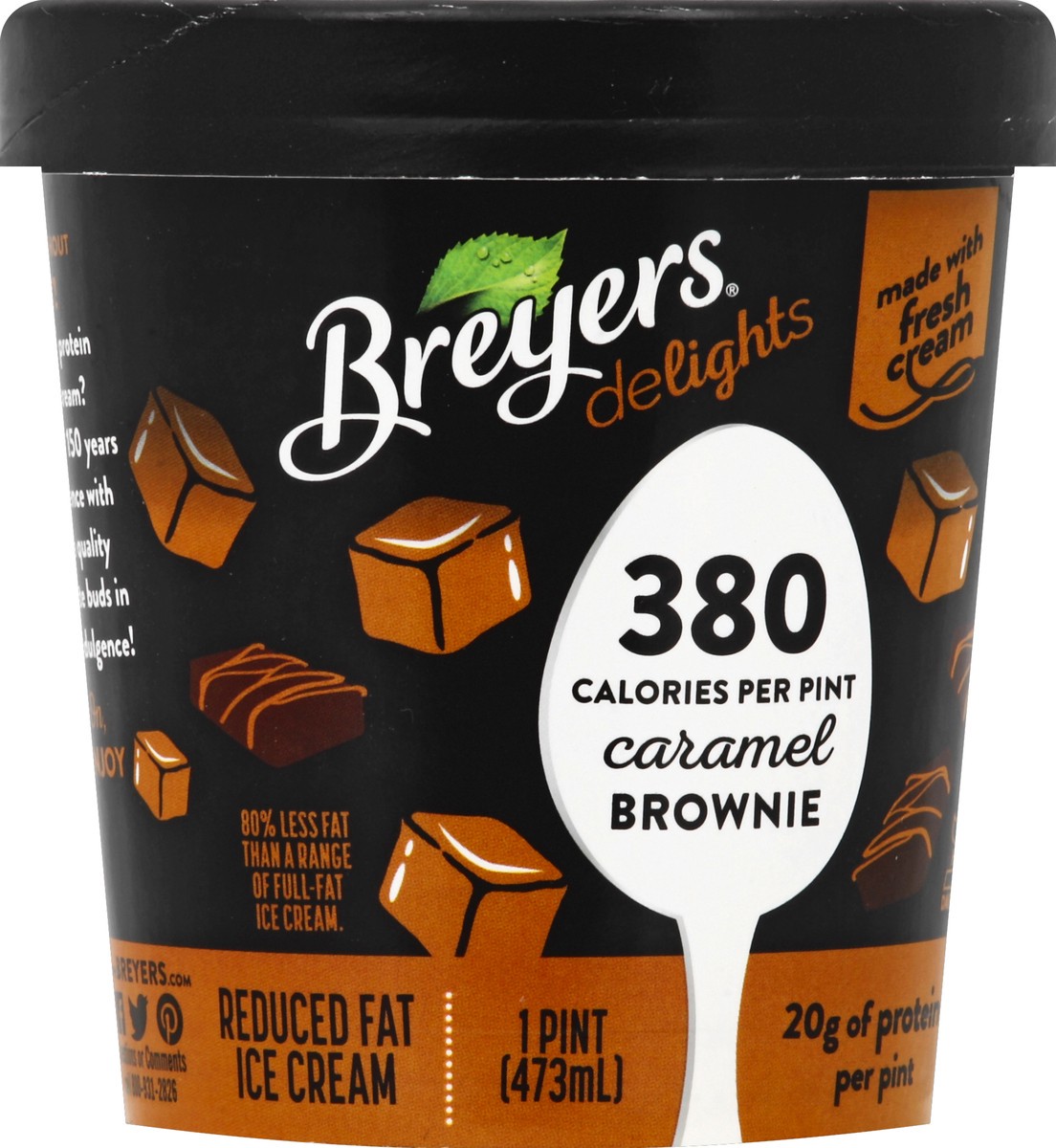 slide 5 of 6, Breyer's Breyers Delights Reduced Fat Ice Cream Caramel Brownie, 16 oz, 16 oz