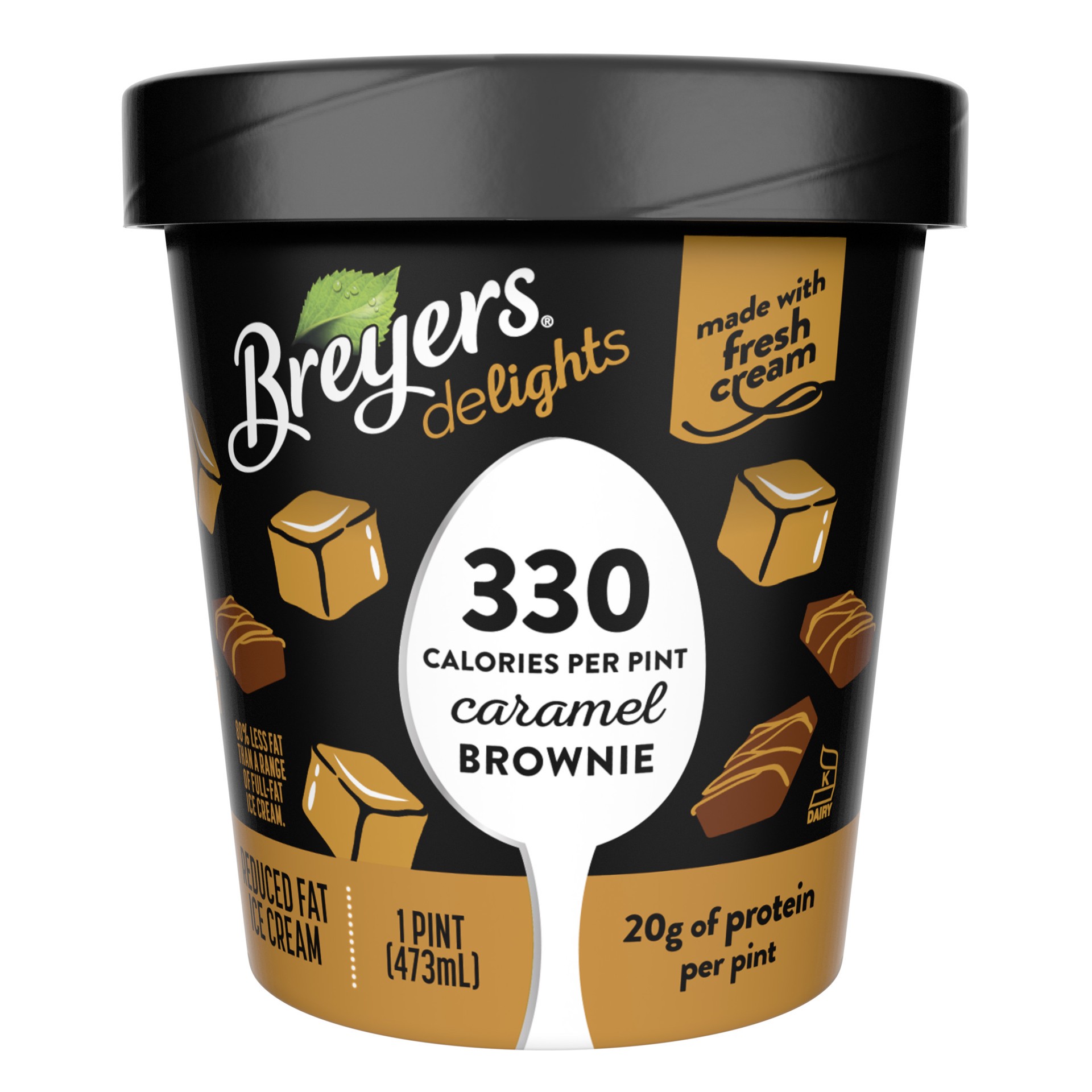 slide 1 of 6, Breyer's Breyers Delights Reduced Fat Ice Cream Caramel Brownie, 16 oz, 16 oz