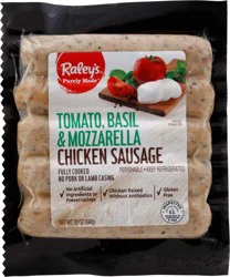 Raley's Purely Made, Antibiotic Free, Tomato Basil & Mozzarella Chicken Sausage 12 Oz