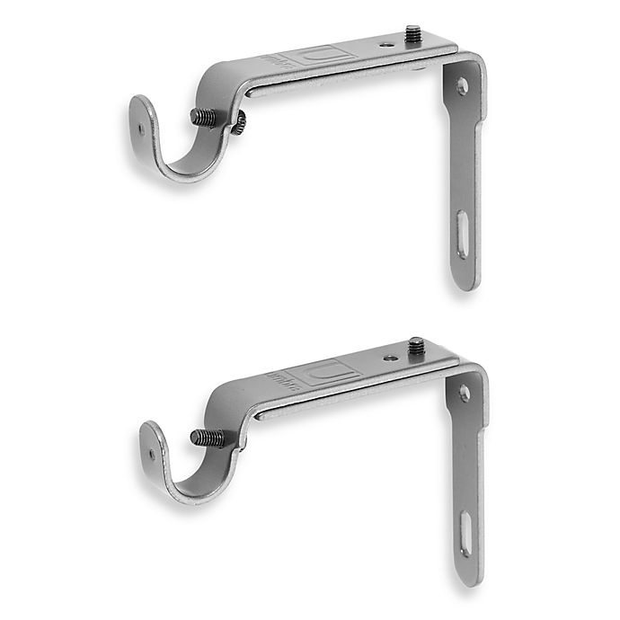 slide 1 of 1, Umbra Pewter Drapery Rod Brackets, 2 ct