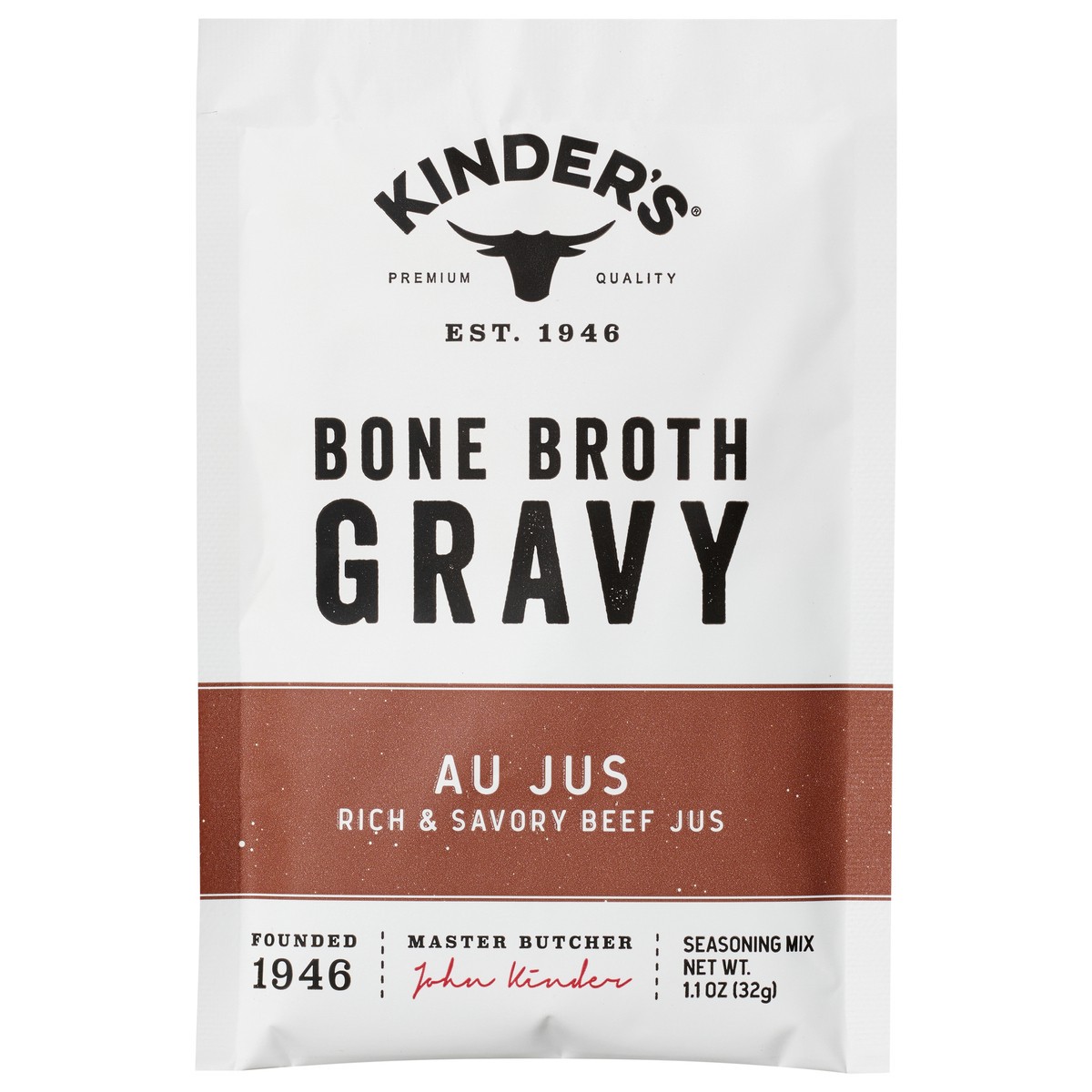 slide 1 of 7, Kinder's Bone Broth Au Jus Gravy 1.1 oz, 1.1 oz