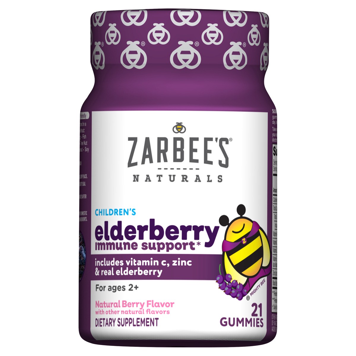 slide 3 of 8, Zarbee's Naturals Kid's Daily Immune Support* Gummies with Real Elderberry, Vitamins A, C, D, E, & Zinc, 21ct, 21 ct