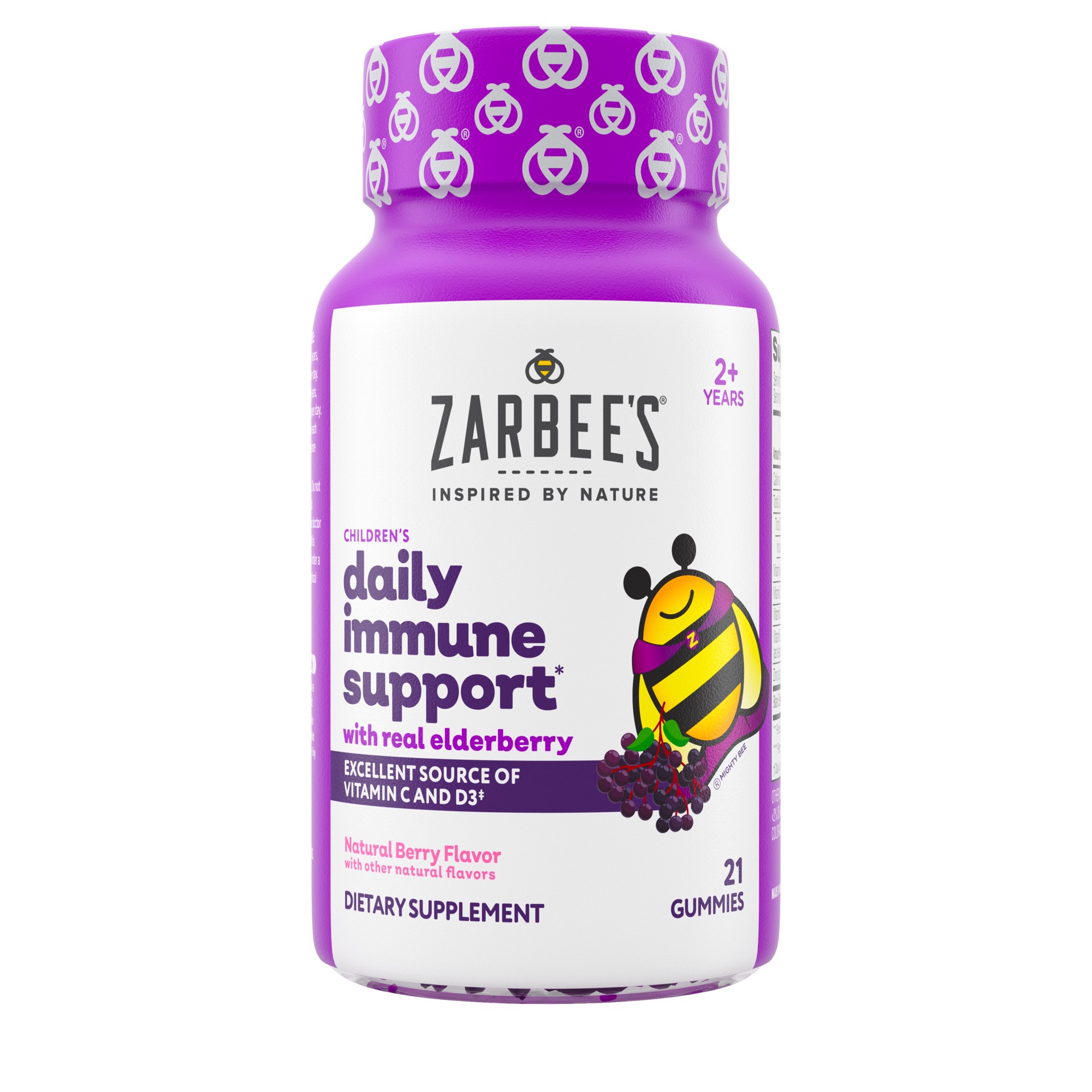 slide 1 of 8, Zarbee's Naturals Kid's Daily Immune Support* Gummies with Real Elderberry, Vitamins A, C, D, E, & Zinc, 21ct, 21 ct