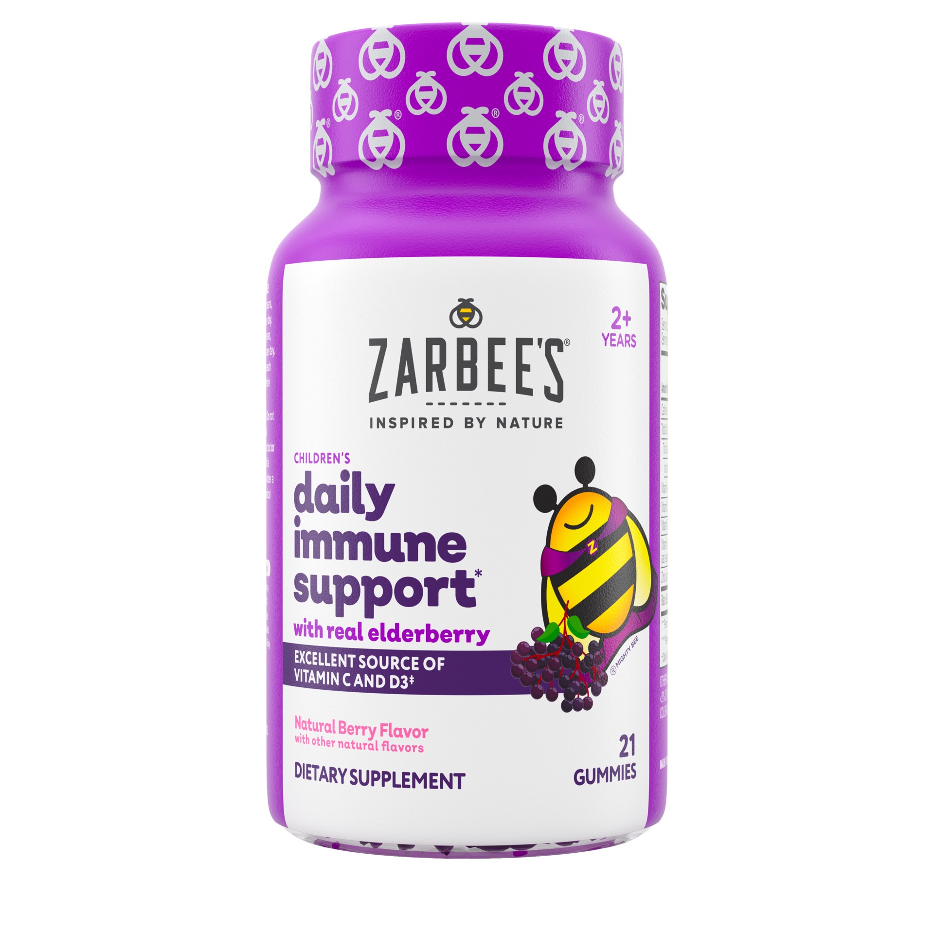 slide 1 of 8, Zarbee's Naturals Kid''s Daily Immune Support* Gummies with Real Elderberry, Vitamins A, C, D, E, & Zinc, 21ct, 21 ct