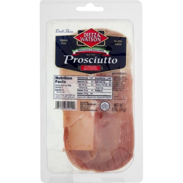 slide 1 of 1, Dietz & Watson Prosciutto, 3 oz