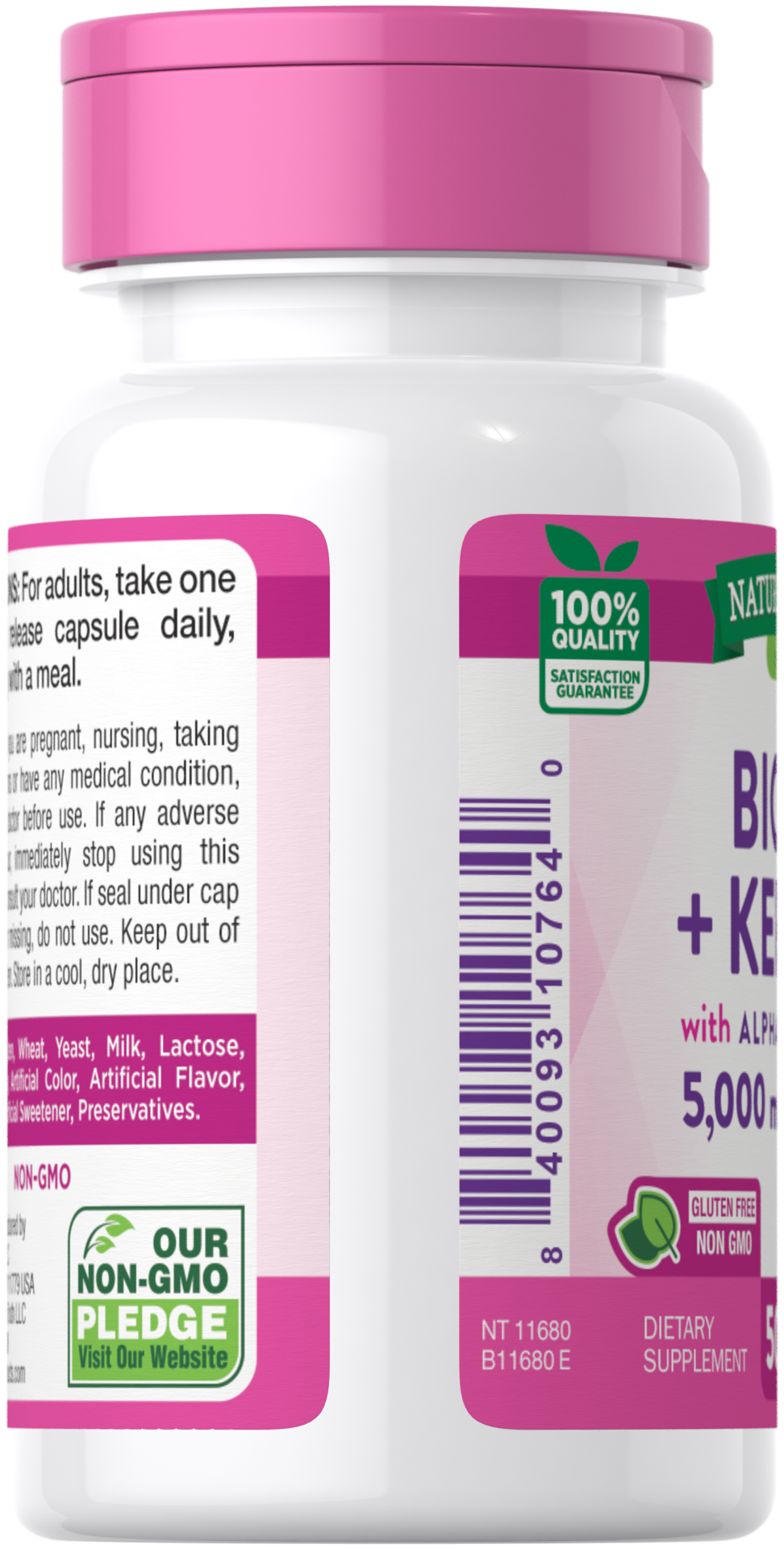 slide 3 of 4, Nature's Truth Biotin 5,000 mcg plus Keratin with Alpha Lipoic Acid, 50 ct