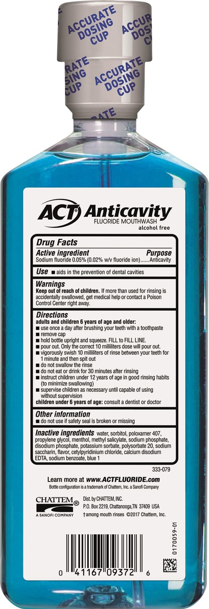 slide 4 of 5, ACT Arctic Blast Anticavity Fluoride Mouthwash, 18 fl oz