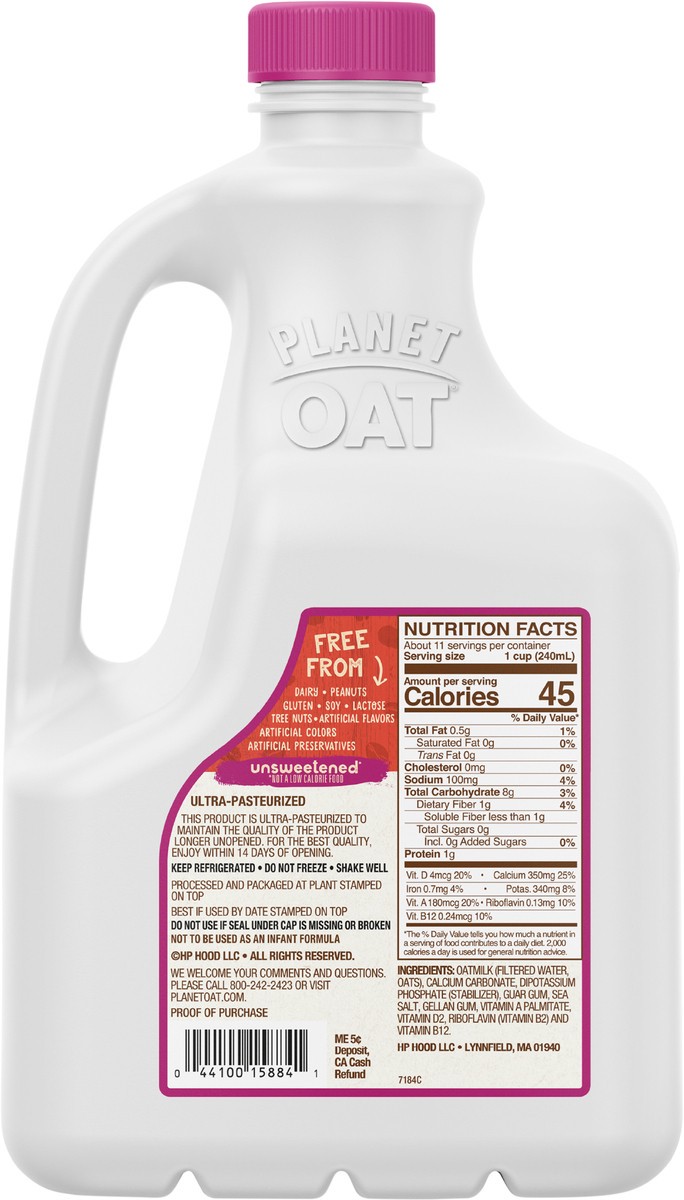 slide 6 of 9, Planet Oat Unsweetened Original, 86 oz