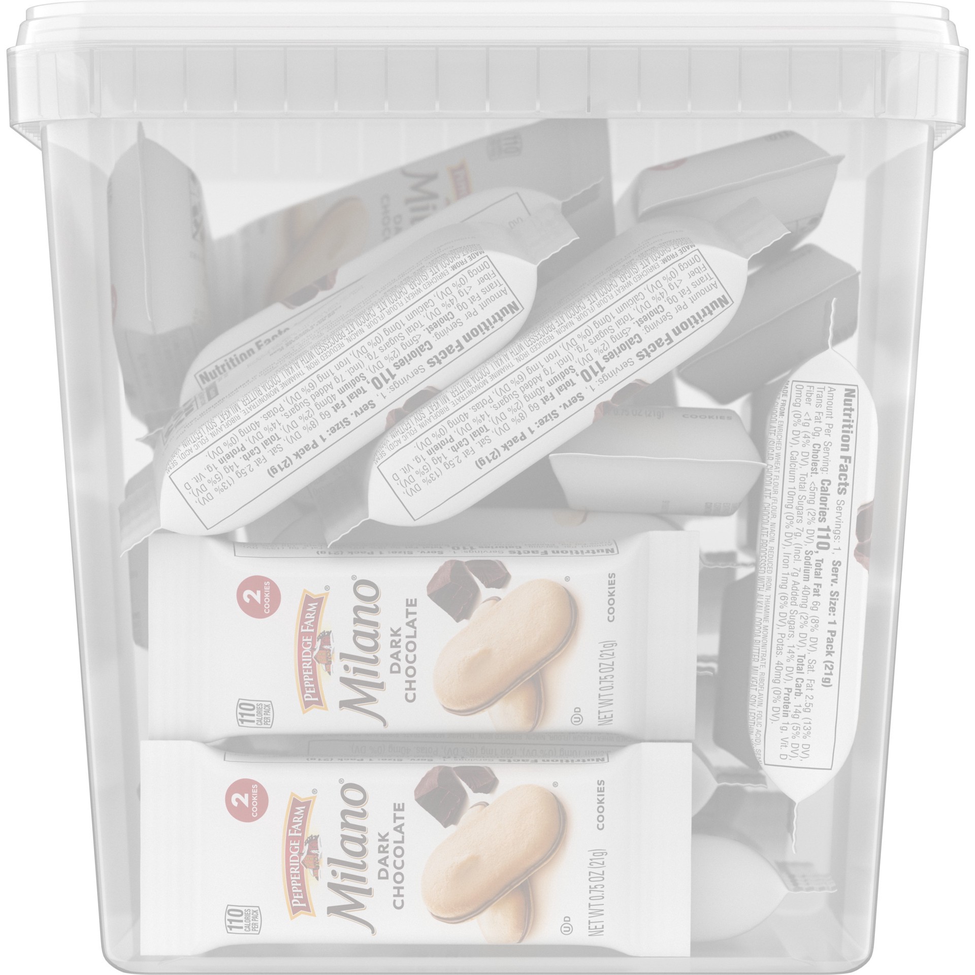 slide 4 of 8, Pepperidge Farm Milano Cookies, Dark Chocolate, 30 Packs, 2 Cookies per Pack, 