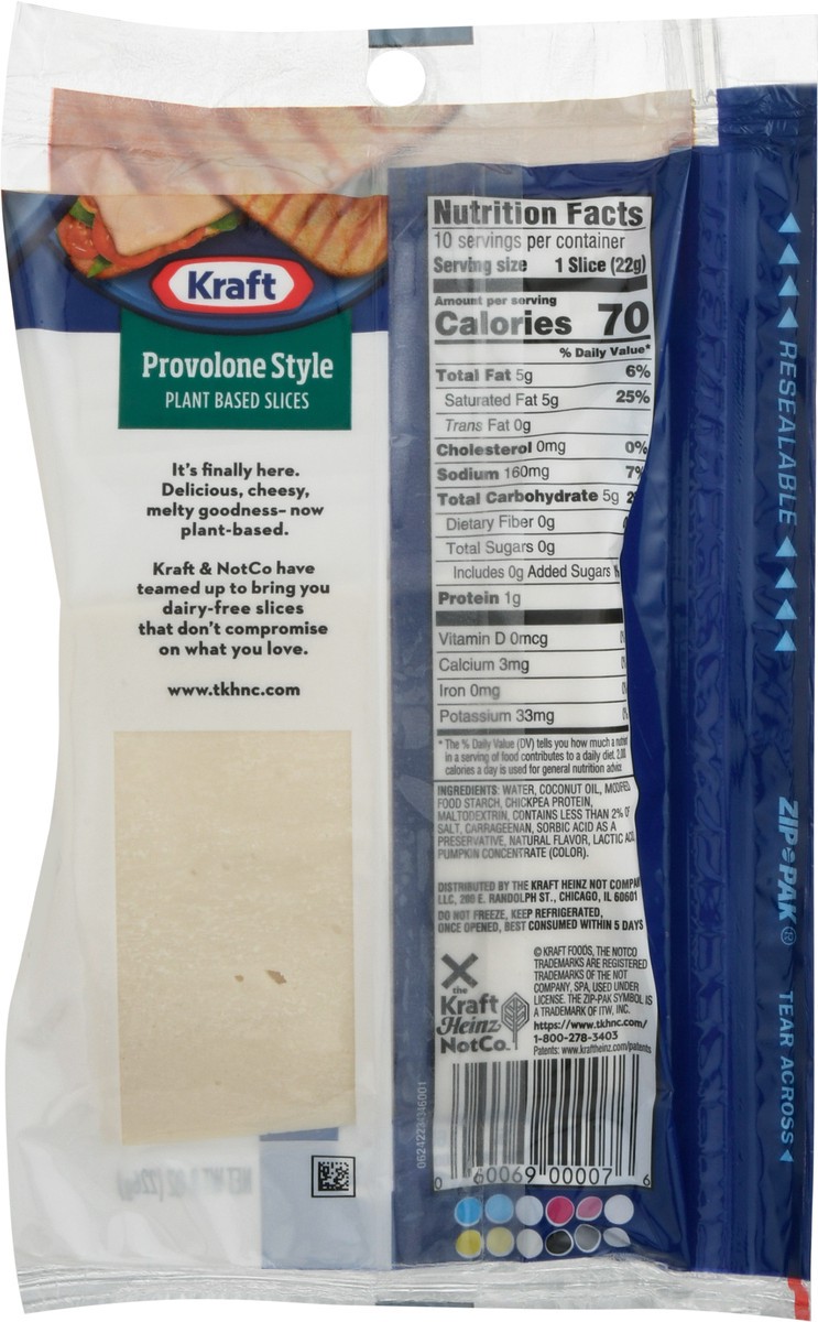 slide 13 of 14, Kraft Provolone Style Plant Based Slices 10 ea, 10 ct