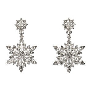 slide 1 of 1, I Am Jewelry Snow Flake Earring Ear Studs, 2 ct