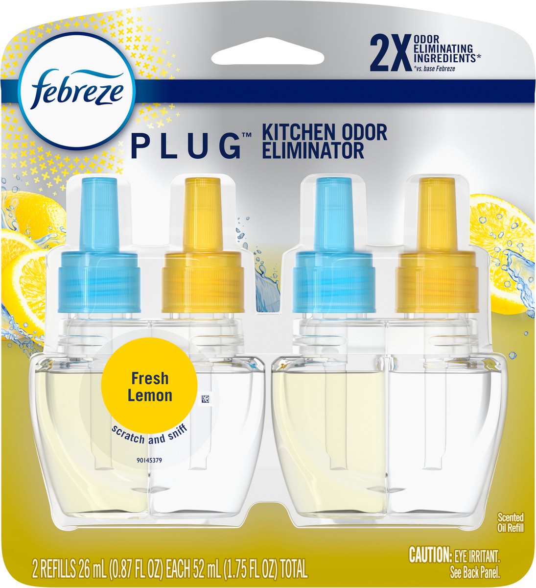 slide 2 of 3, Febreze Plug In Air Freshener, Odor-Fighting Scented Oil Refill, Kitchen Odor Fighter, 2 Refills, 2 ct