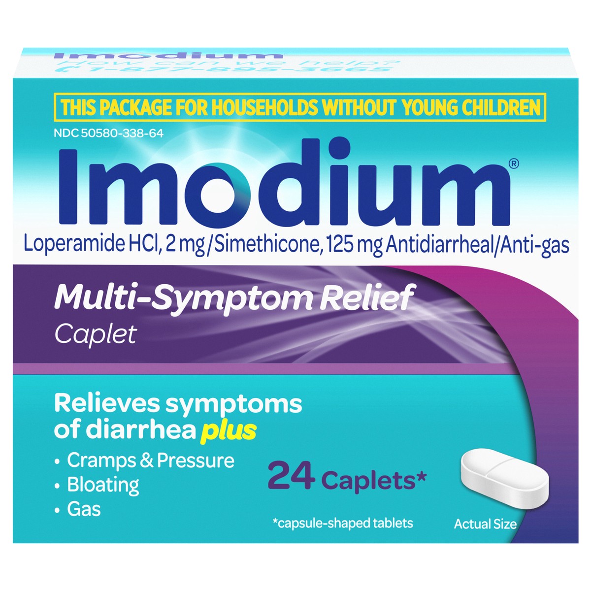 slide 4 of 4, Imodium Multi-Symptom Relief Caplet 24 Count, 24 ct